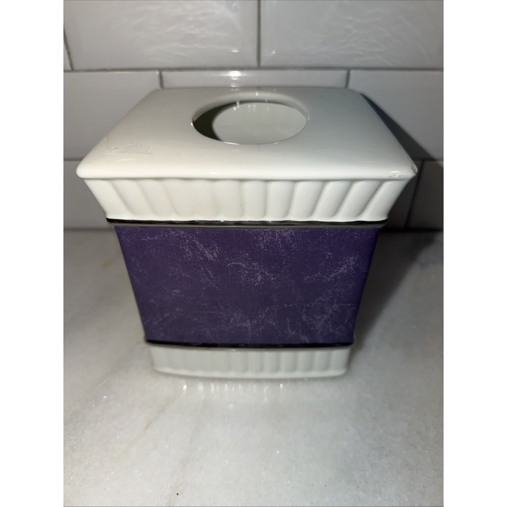 wamsutta Vintage Cream/eggplant Tissue‎ Box GE993